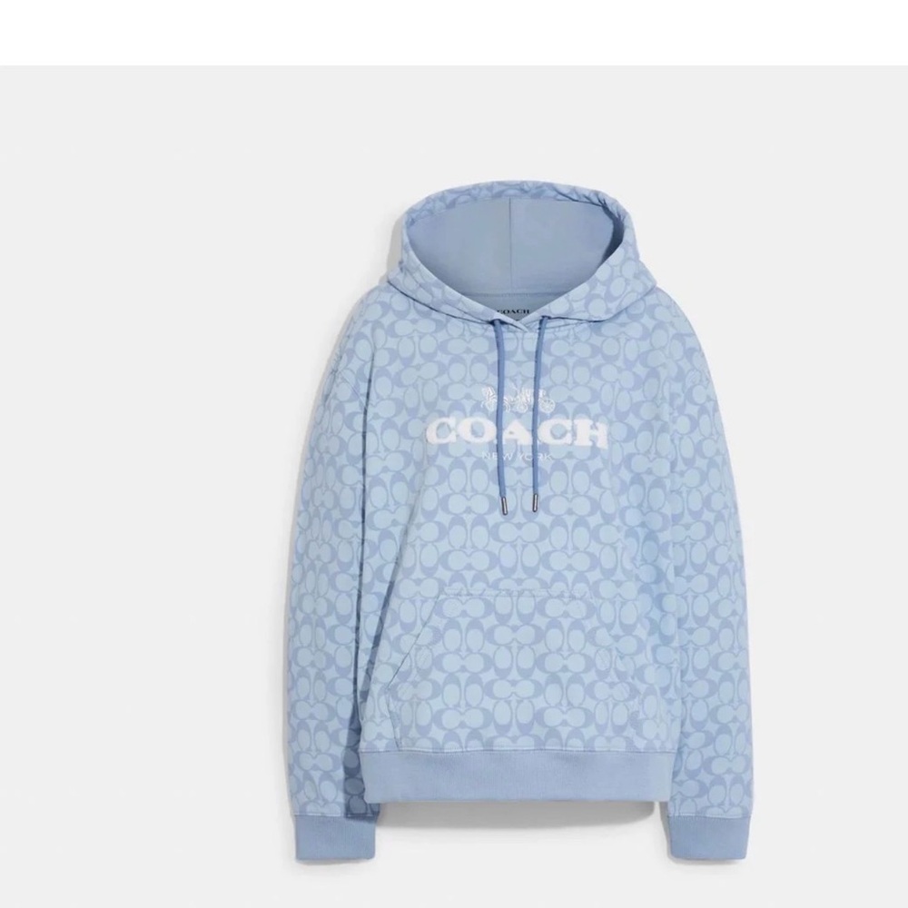 Coach Sky Blue Monogram Hoodie